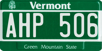 VT license plate AHP506