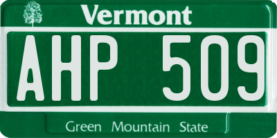 VT license plate AHP509