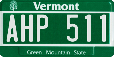 VT license plate AHP511