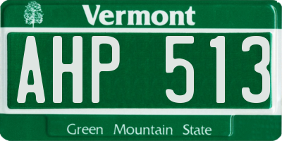 VT license plate AHP513