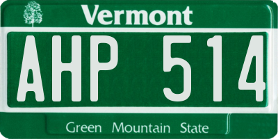 VT license plate AHP514
