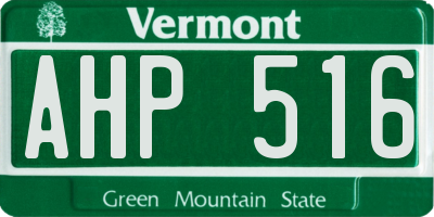 VT license plate AHP516