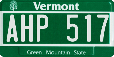 VT license plate AHP517