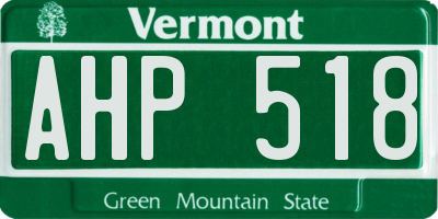 VT license plate AHP518