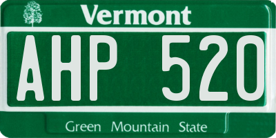 VT license plate AHP520