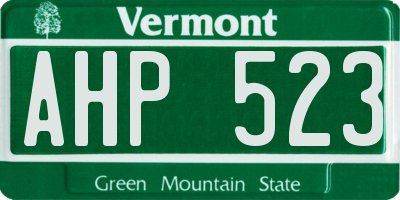 VT license plate AHP523