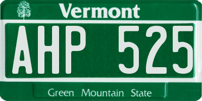 VT license plate AHP525