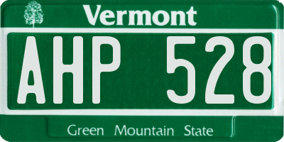 VT license plate AHP528