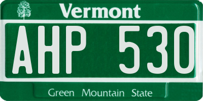VT license plate AHP530
