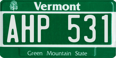 VT license plate AHP531