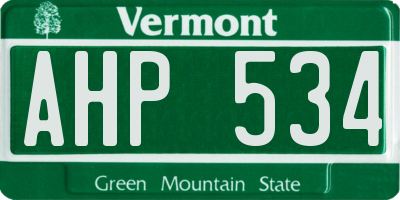 VT license plate AHP534