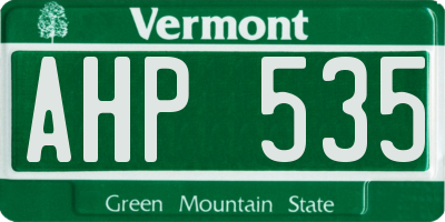 VT license plate AHP535