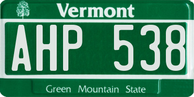 VT license plate AHP538