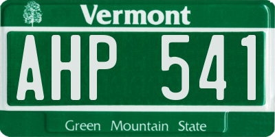 VT license plate AHP541