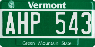 VT license plate AHP543