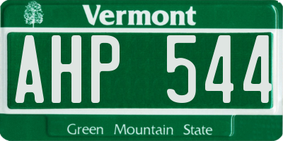 VT license plate AHP544
