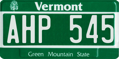 VT license plate AHP545