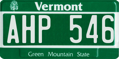 VT license plate AHP546