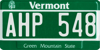 VT license plate AHP548