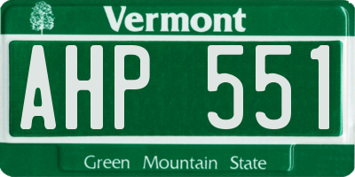 VT license plate AHP551