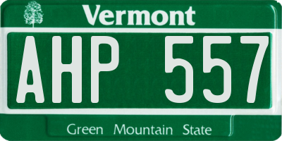 VT license plate AHP557