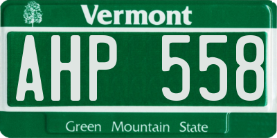 VT license plate AHP558
