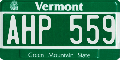 VT license plate AHP559