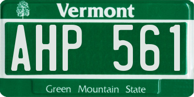 VT license plate AHP561