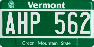 VT license plate AHP562