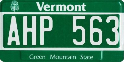 VT license plate AHP563