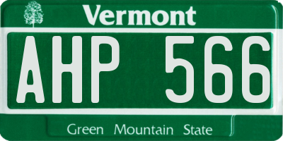 VT license plate AHP566
