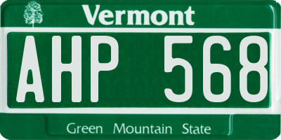 VT license plate AHP568