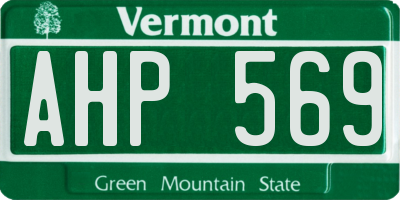 VT license plate AHP569