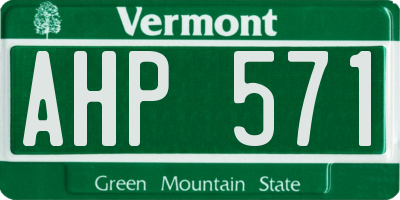 VT license plate AHP571