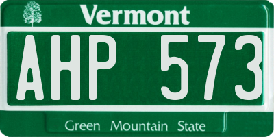 VT license plate AHP573