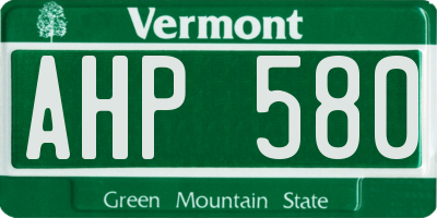 VT license plate AHP580