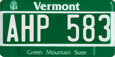 VT license plate AHP583