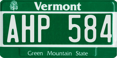 VT license plate AHP584