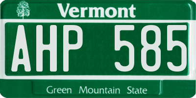 VT license plate AHP585
