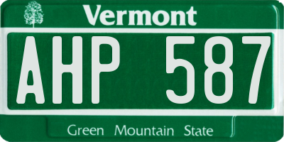 VT license plate AHP587