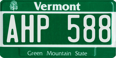 VT license plate AHP588