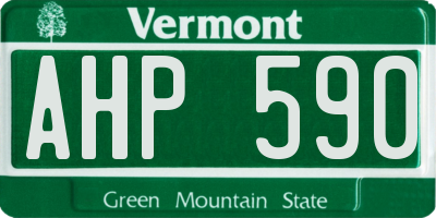 VT license plate AHP590