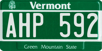 VT license plate AHP592