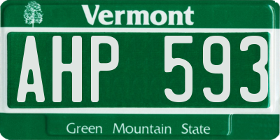 VT license plate AHP593