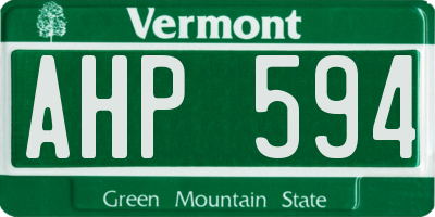 VT license plate AHP594
