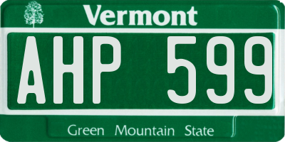 VT license plate AHP599