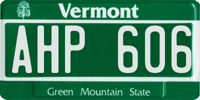 VT license plate AHP606