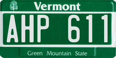 VT license plate AHP611