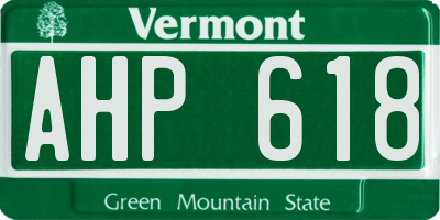 VT license plate AHP618
