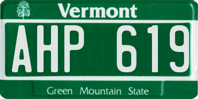 VT license plate AHP619